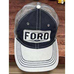 Ford Embroidered Logo Patch Mesh Snapback Trucker Hat by H3 Headwear